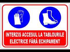 Panou interzis accesul la tablourile electrice fara echipament